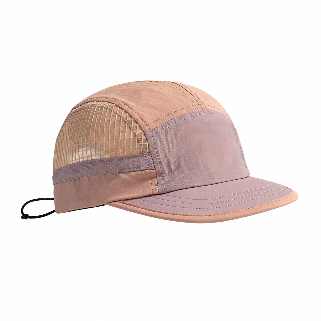 Peach cap on white background